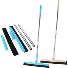 2 Sets Shower Floor Squeegee for Wet Room with 180° Long Handle, 3 Section 94cm Bathroom Floor Squeegee Mop Shower Floor Cleaner for Wet Rooms, Shower Floors, Any Tile Floor