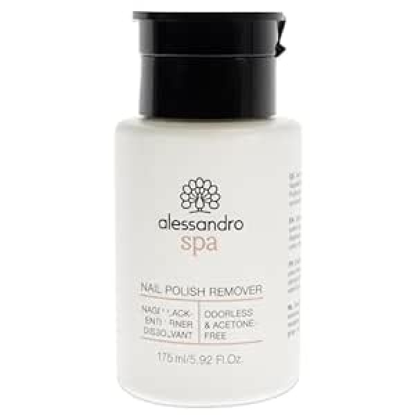 Alessandro Spa Nail Polish Remover Pump Dispenser - Odourless and Acetone Free, Easy Removal, 175 ml, Pack of 1