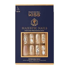 Kiss Majestic High End My Crown gara garuma zārka Premium mākslīgo naglu komplekts, kurā ietilpst nagu līme, mini vīle, sagatavošanas spilventiņš un 30 mākslīgie nagi