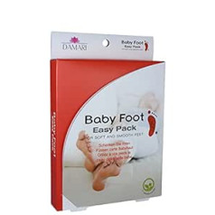 Baby Foot Mazuļu pēdu skrubis, 2-iepak., folijas zeķes, apraksts vācu valodā.