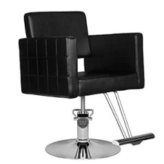 Activeshop HS33 Hairdressing Chair with Chrome Base and Height-Adjustable Barber Hairdressing Chairs Black