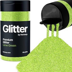 Hemway Lime Green Glitter Microfine 125 g / 4,4 oz Pulverveida metāliski sveķi Craft Glitter Flake sequins epoksīda krūzēm, matu sejai ķermenim acīm nagu mākslas festivālam