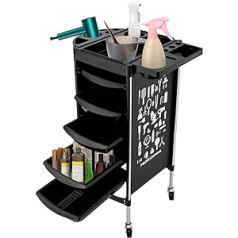 Bazargame Hairdressing Trolley Hairdressing Trolley with 5 Drawers and Wheels for Stylist Hairdressers up to 20 kg