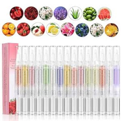 Bestauty 15 Pieces Nail Oil Pen Nail Care Cuticle Oil Nail Care Pen with Vitamins Nail Care Stick Cuticle Cuticle Oil Care Nail Care Oil Pen for Foot and Finger Nails & Cuticles