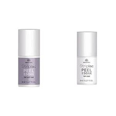 Alessandro Striplac Peel or Soak 139 Lazy Day LED Nail Polish, 8 ml & Striplac Peel or Soak Top Coat - LED Top Coat for a Perfect Shiny Colour Coating - 1 x 8 ml