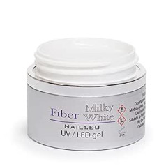 Nail1.Eu Fiber Milky White UV/LED 1-fāzes želeja, stikla šķiedras želeja, bez HEMA, piena želeja, 55 ml