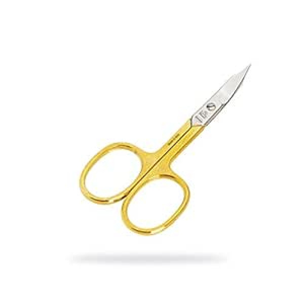 Premax - Leather and nail scissors - Gold Collection - Ideal for precise cutting of nails and cuticles on hands and feet - Carbon steel - Gold handle - 15074 - Made in Italy