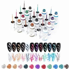 ‎Judewy 12 Farben Platinum Painted Gel Nagellack Set, Nail Art Gel Metāla odere Painted Nagellack Set UV LED Gel Für Nail Art Designs