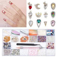 ‎Niceneeded NICENEEDED 3600 Piece Nail Art Decoration Kit, Nail Foil Transfer Stickers for Nail Art Accessories, Nail Art Stud Earrings for Women Girls DIY