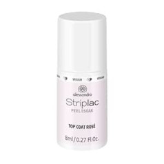 Alessandro Striplac Peel or Soak Vegan Top Coat Rose LED virskārta maigi rozā krāsas pārklājumam perfektiem nagiem 15 minūtēs, 8 ml