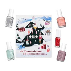 Essie Gift komplekts 2023 (5 gabali): 4 krāsās, ar kurām jūs jebkad esat rotājušas pērlītes, foršs merino, patīkams pludmalei, ziedoša draudzība un 1 mini piektajā avēnijā.