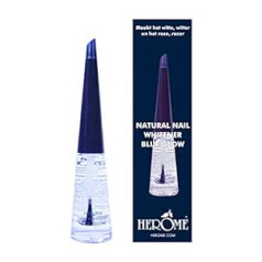 Herome Nail Whitener Blue Glow - Whitening Nail Polish - Accentuates the Natural Pink Colour of the Nail and the Nail Edges Become Whiter - 10 ml