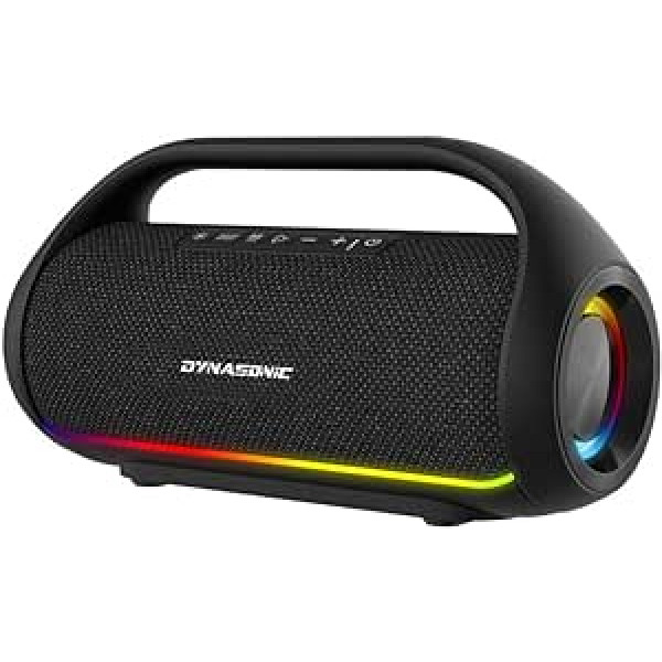 DYNASONIC S90 — IPX7 pārnēsājams Bluetooth skaļrunis bezvadu āra skaļrunis stereosistēmas jaudīgs skaņas atskaņotājs ar LED gaismām Micro SD FM radio USB