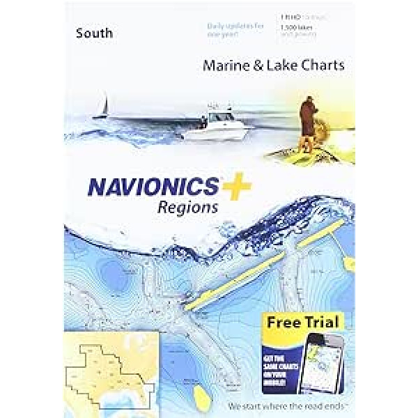 Navionics Plus Regionen Südseeplan und See-Diagramme auf SD/MSD.