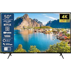 TELEFUNKEN XU50SN550S 50 collu televizors/viedtelevizors (4K Ultra HD, HDR, trīskāršs uztvērējs, Dolby Atmos) — iekļauts 6 mēnešu HD+ [2023], melns