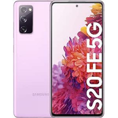 Samsung Galaxy S20 FE 5G viedtālrunis, 6,5 collu Super AMOLED displejs, 4500 mAh akumulators, 32 MP pašbildes kamera, ventilatora izdevums — vācu versija (lavanda, 128 GB ar 5G)