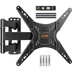 ELIVED EV009 TV Wall Mount Swivelling Tilting TV Bracket for 26-55 Inch Flat/Curved TVs or Monitors up to 40 kg with Max VESA 400 x 400 mm