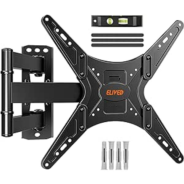 ELIVED EV009 TV Wall Mount Swivelling Tilting TV Bracket for 26-55 Inch Flat/Curved TVs or Monitors up to 40 kg with Max VESA 400 x 400 mm