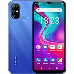 DOOGEE Android 11 Smartphone without Contract X96, Octa Core 2GB + 32GB, 5400mAh Battery, 8MP Three Camera, 6.52 Inch Water Drop Screen, Mobile Phone Dual SIM + SD (3 Slots), Fingerprint GPS Blue