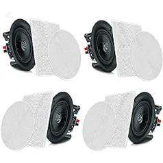 Pyle 16.5 cm 4 Bluetooth Flush Mount Flush Mount Flush-Mounted Cable 2-Way In-Wall Speaker Quick Connections Interchangeable Round/Square Grill Polypropylene Cone & Tweeter Stereo Sound