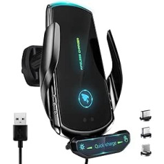 15 W Fast Wireless Charger Car Mobile Phone Holder with Charging Function Car Induction Motor Operation Qi Charging Station Car Mobile Phone Holder Car Ventilation for Most Phones
