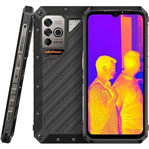 Ulefone Power Armor 19T termiskās attēlveidošanas kamera (Lepton 3.5) āra mobilais tālrunis bez līguma, 108MP kamera, 12GB + 256GB, 6,58 collas 120Hz FHD+, IP68 ūdensizturīgs Android 12 viedtālrunis Dual SIM,