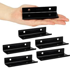 Vinyl Record Wall Mount Plates Shelf 6-Piece Set, Acrylic Record Shelf, Plate Rack Can Display Your Favourite Records or Collectibles, Listen to LP at Home or in the Office (Black)