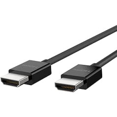 Belkin augstas kvalitātes īpaši liela ātruma HDMI 2.1 kabelis 4K/Dolby Vision HDR Optimāla atskaņošana no Apple TV 2,2 m — melns