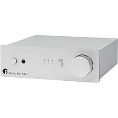 Pro-Ject Stereo Box S3 BT īpaši kompakts pilns pastiprinātājs ar AptX HD Bluetooth un motora potenciometru (sudraba krāsā)