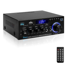 HiFi pastiprinātājs AK45 Mini Bluetooth stereo audio pastiprinātājs uztvērējs 12V/220V 400W 2 kanālu digitālais jaudas pastiprinātājs skaņas pastiprinātājs ar FM radio SD/USB kartes ieeju mājām vai automašīnā