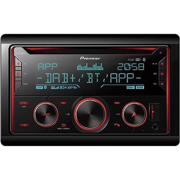 Pioneer FH-S820DAB 2DIN CD automašīnas radio ar DAB+, Bluetooth brīvroku komplektu, priekšējo AUX un USB savienojumu