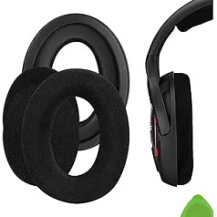 GEEKRIA Comfort Velūra rezerves ausu spilventiņi priekš Sennheiser Game ONE, PC360, PC363D, PC373D austiņu ausu spilventiņi, austiņu ausu spilventiņu rezerves daļas (melnas)