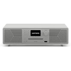 sonoro MEISTERSTÜCK (Gen.2) Kompakta sistēma ar CD atskaņotāju, Bluetooth un interneta radio (Airplay, Chromecast, Spotify, Tidal, FM, DAB+, USB) Matt White