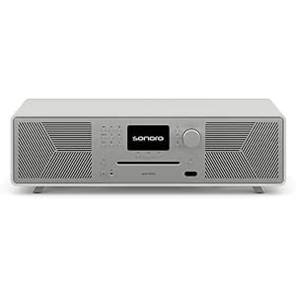 sonoro MEISTERSTÜCK (Gen.2) Kompakta sistēma ar CD atskaņotāju, Bluetooth un interneta radio (Airplay, Chromecast, Spotify, Tidal, FM, DAB+, USB) Matt White