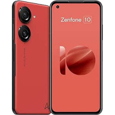 ASUS Zenfone 10, ES oficiālais tālrunis, Eclipse Red 256 GB krātuve un 8 GB RAM, kompakts izmērs 5,9 collas, 50 MP Gimbal kamera, Snapdragon 8 Gen 2.