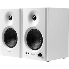 Edifier MR4 Compact 2.0 Studio Monitors (42 Watt) with Class-D Amplifier and Two Selectable Sound Modes, White