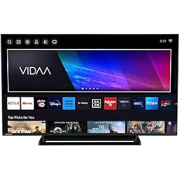 Toshiba 43LV3E63DAZ 43 collu televizors/VIDAA viedais televizors (Full HD, HDR, trīskāršs uztvērējs, Bluetooth, Dolby Audio) [2024]