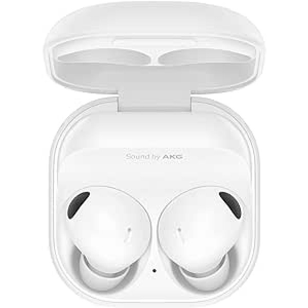 Samsung Galaxy Buds2 Pro bezvadu Bluetooth austiņas, True Wireless, trokšņu slāpēšana, uzlādes futrālis, skaņas kvalitāte, ūdeni atgrūdoša, balta, t.sk. Nukin Clear Case [ekskluzīvi Amazon]