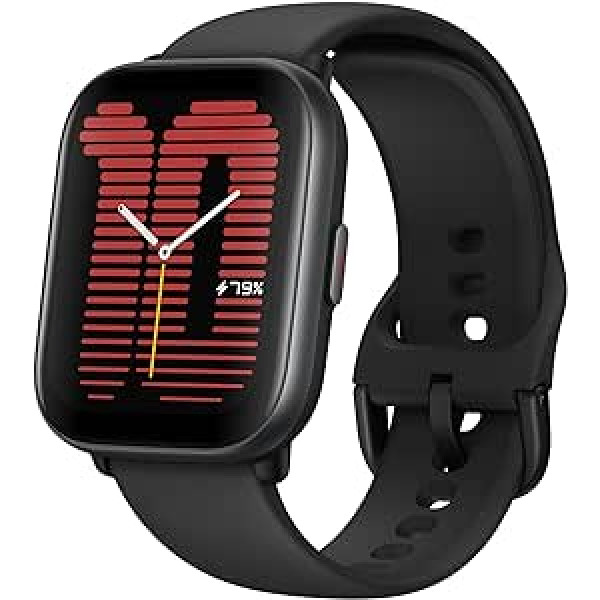 Amazfit aktīvais viedpulkstenis ar AI fitnesa treneri, divjoslu GPS, maršruta navigācija, Bluetooth zvans, mūzikas atmiņa, 14 dienu akumulators, 1,75 collu AMOLED displejs un iespējots Alexa, Zepp Coach, pusnakts melns