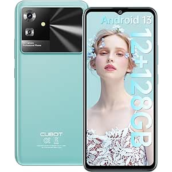 CUBOT Note 21 (2023) viedtālrunis bez līguma — mobilais tālrunis Android 13 ar 12 (6+6) GB RAM + 128 GB ROM, 50 MP + 8 MP kamera, 6,56 collu HD+, 5200 mAh akumulators bez Simlock, mobilie tālruņi, 4G divās SIM kartes,