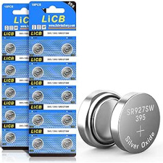 LiCB 20 x SR927SW LR927 AG7 SR929SW 395 399 pogām elementu baterijas, 1,55 V