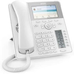 Snom D785 IP telefons, SIP Tischtelefon Farbe + SmartScreen, 12 SIP-Identitäten, Sensorhakenschalter, Bluetooth, USB, 48 selbstbeschriftende Schlüssel (12 physische), Weiß, 00004392