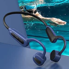 ESSONIO ūdensnecaurlaidīgas austiņas peldēšanai IPX8 Bone Conduction austiņas ar 16 GB MP3 zemūdens ūdensizturīgs niršanas 12 HS atskaņošanas laiks sērfošanai dušā ar velosipēdu ceļojumu ceļojums, zils