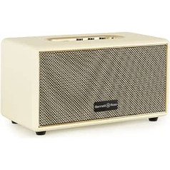 Bennett & Ross BB-860CW Blackmore Retro Bluetooth Speaker in Leather Look Vintage Speaker with 2 x 30 W Power USB Input with MP3 Player 3.5 mm Jack Aux Connection Cream White