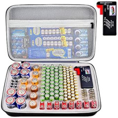 Battery Organiser Storage Box with Battery Tester (BT168), Bag Holder Fits V D Lithium 3 V (without Batteries)