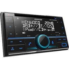 KENWOOD DPX-7300DAB 2 DIN CD automašīnas radio ar DAB+ un Bluetooth brīvroku komplektu (USB, AUX-In, 3 x Pre-Out 2,5 V, Amazon Alexa, skaņas procesors, 4 x 50 W, VAR apgaismojums, DAB+ antena)