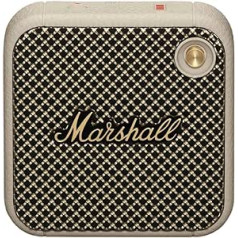 Marshall Willen bezvadu Bluetooth skaļrunis, vairāk nekā 15 stundu atskaņošanas laiks, IP67 ūdensnecaurlaidīgs, ātra uzlāde, sakraucams — krēmkrāsas