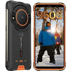 Ulefone Power Armor 16 Pro Outdoor viedtālrunis 2022, Android 12 Outdoor Mobile Phone Octa-Core, 122dB skaļrunis 9600mAh akumulators 8+64GB/SD-128GB, 16MP kamera IP68 ūdensizturīgs NFC/OTG/GPS 4G Dual SIM Orange