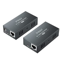 PWAY TEK HDMI Extender Over Cat5e/6/7/8, Extends 4K@30Hz Audio Video up to 100m (328ft), Supports EDID - POC Function