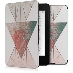 kwmobile Klapphülle kompatibel ar Amazon Kindle Paperwhite Hülle — eReader Case (2017. gada modelim) — Glory Dreieck Beige Rosegold Weiß